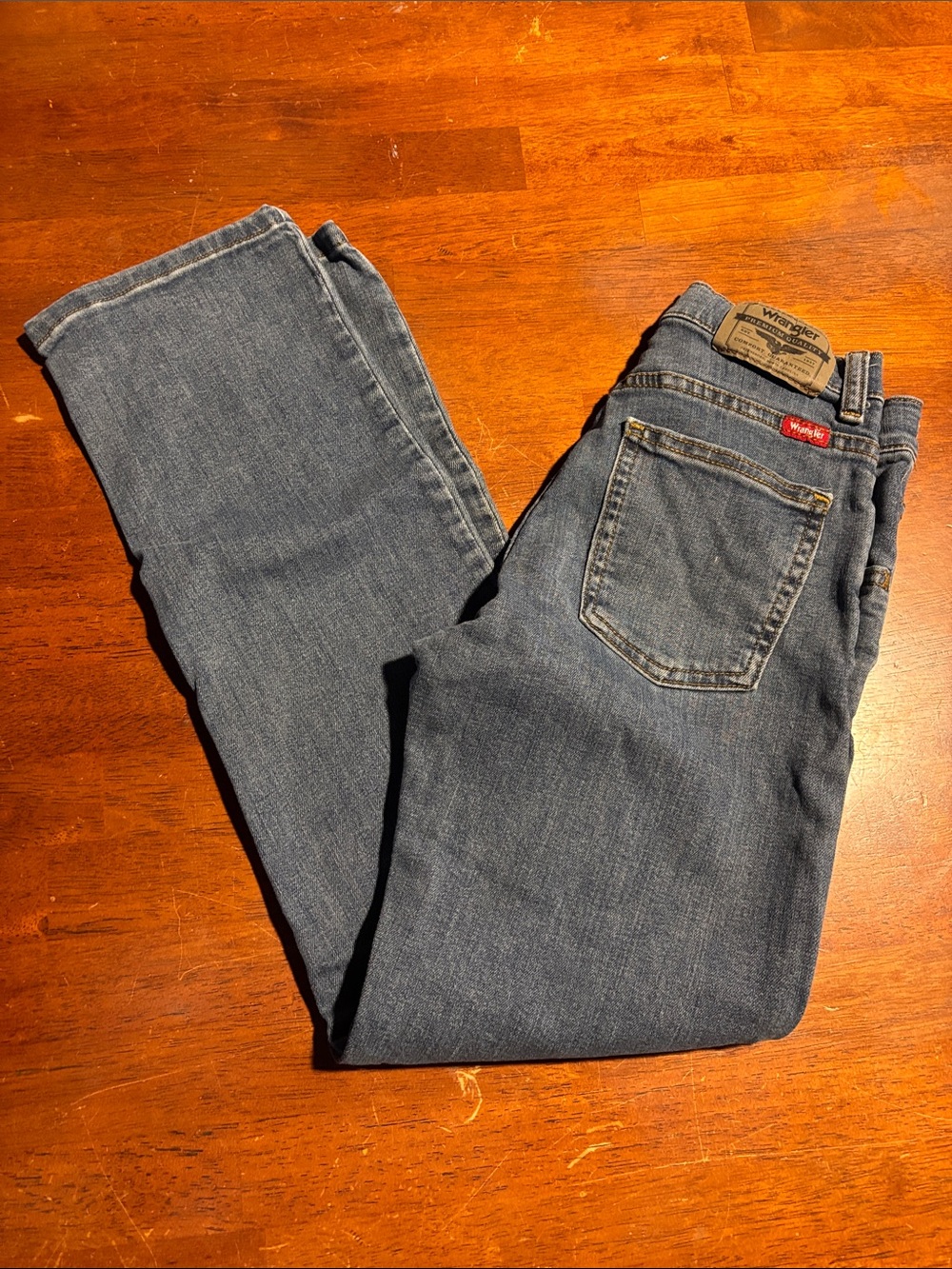 Wrangler Kids Dark Blue Straight Jeans 12 slim